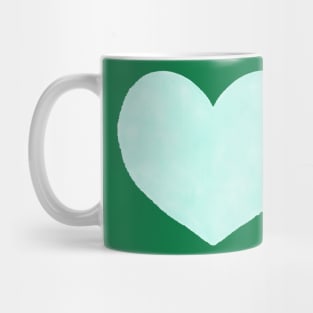 Watercolor Hearts - Mint and Dark Green Palette Mug